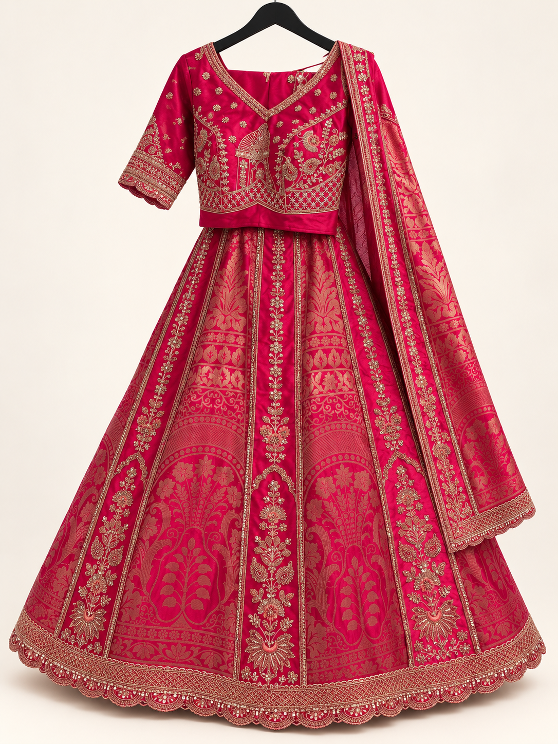 Bridal Red Heavy Traditional Lehenga Set