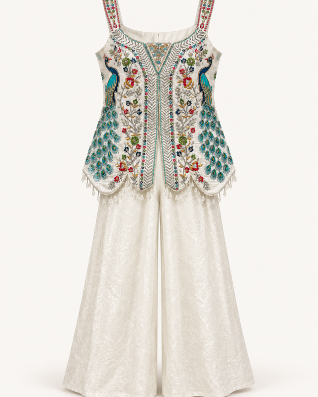 White Peacock Palazzo Set