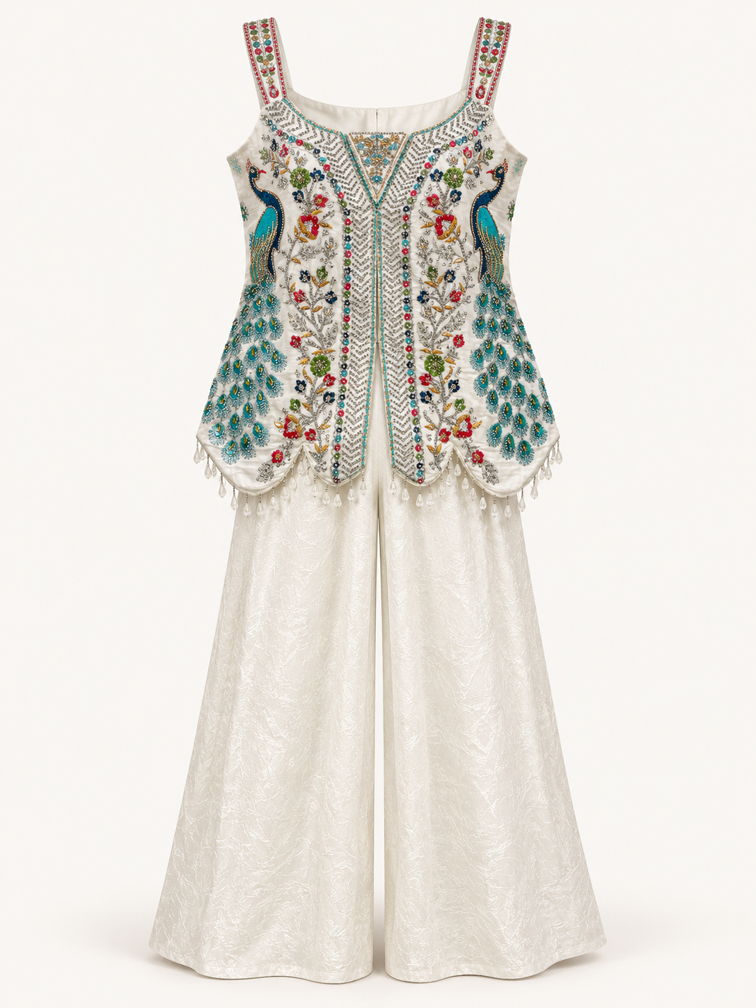 White Peacock Palazzo Set