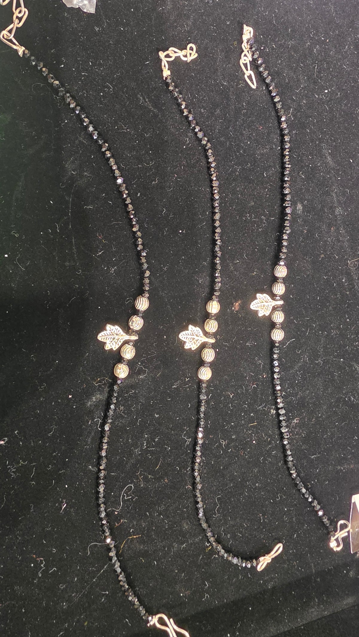 Delicate  black beads bracelet
