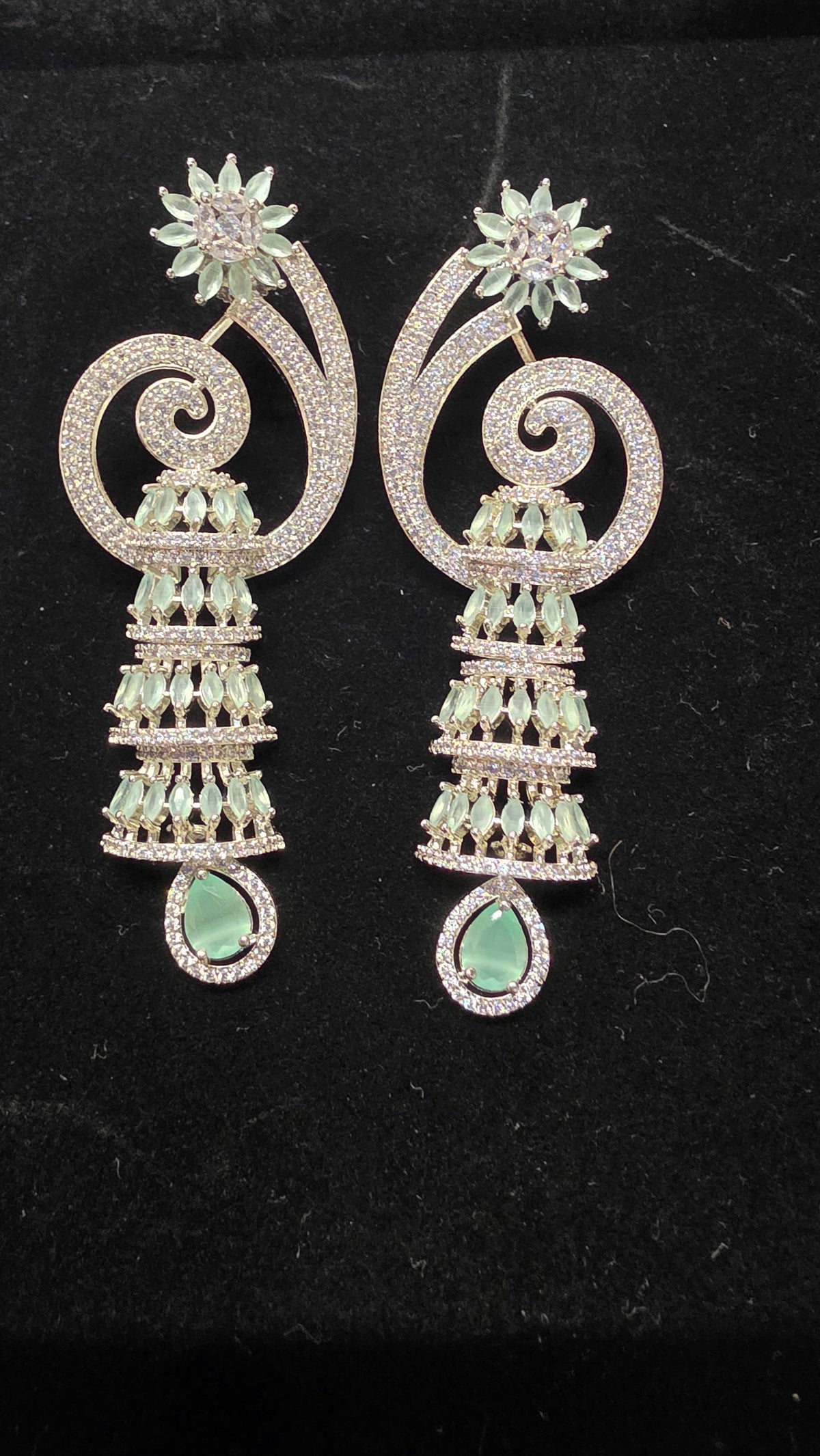 Long Mint Green Tower Earring