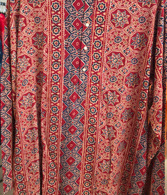 Men's Ajrakh kurta in Mulmul cotton