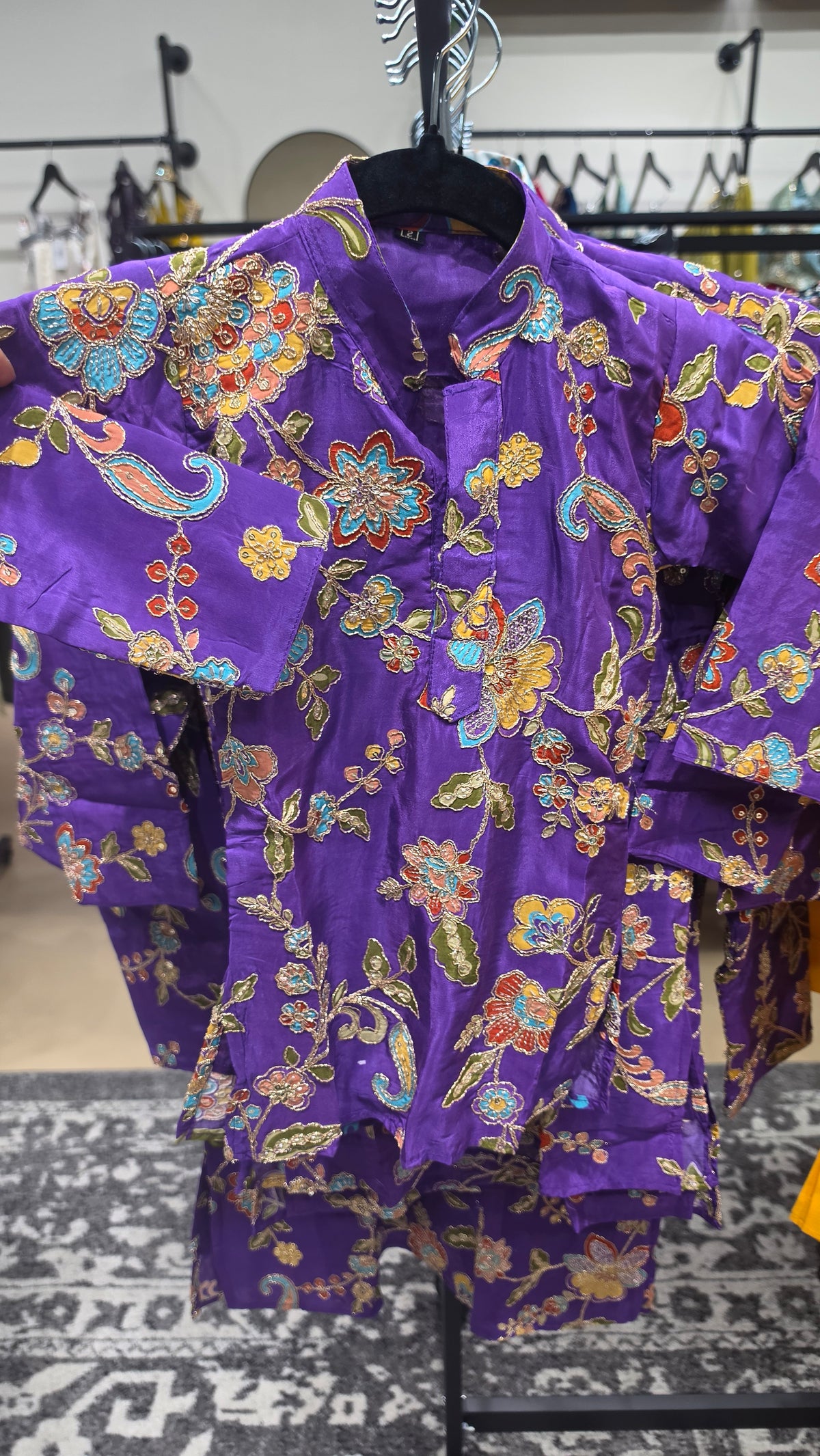 Kids Boys purple Kurta in embroidery work