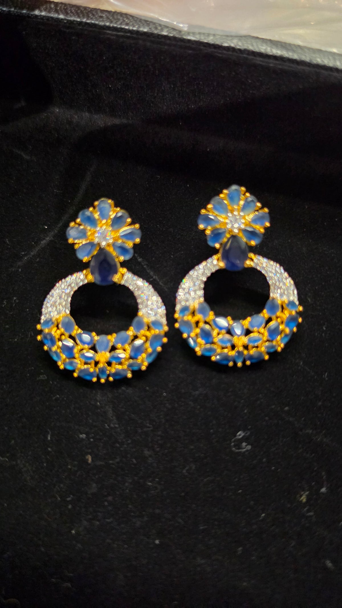 Navy blue stone earring
